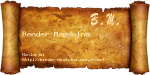 Bender Magdolna névjegykártya