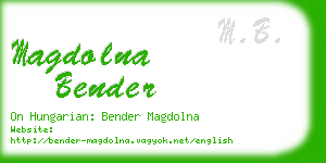 magdolna bender business card